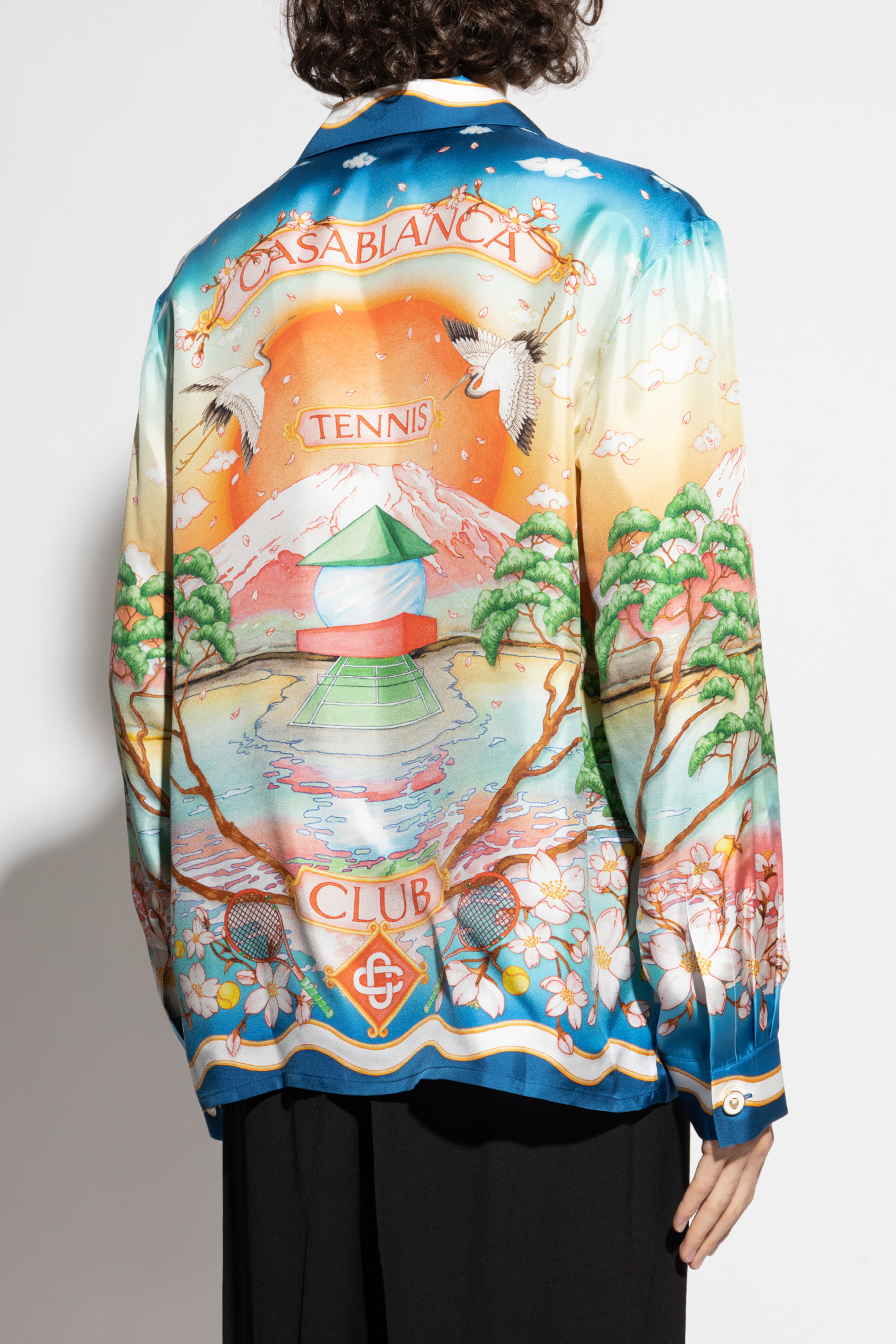 Casablanca シルクシャツ　2023Collection 関送込! Casablanca YZERR着用モデル Tokyo Nights シルクシャツ